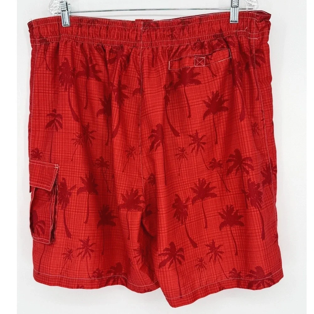 Junction West Orange Palm Tree‎ Cargo Board Shorts XL Beach Resortwear 101-10